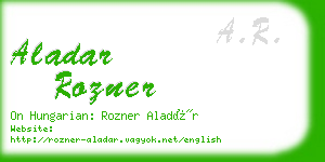 aladar rozner business card